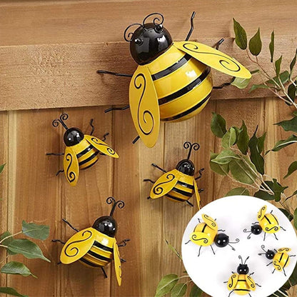 American Rural Decorations Iron Bees Metal Animal Simulation Crafts Wall Art Wall Hanging