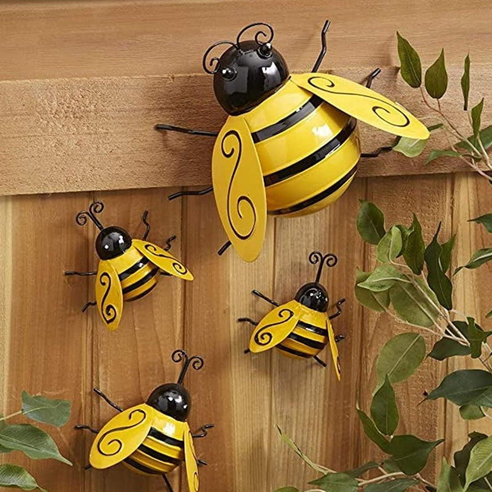 American Rural Decorations Iron Bees Metal Animal Simulation Crafts Wall Art Wall Hanging