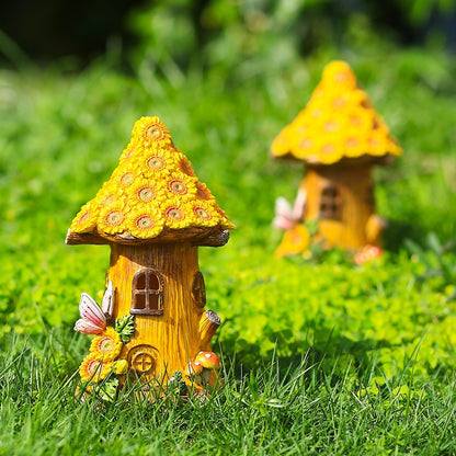 Resin tree house solar decorative light