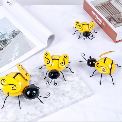 American Rural Decorations Iron Bees Metal Animal Simulation Crafts Wall Art Wall Hanging