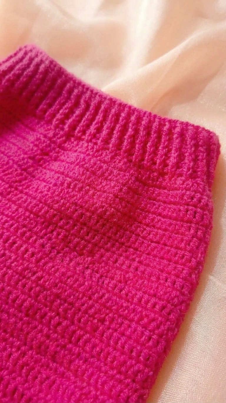 Crochet Baby Outfit Set: White Top, Pink Pants & Cap - Image 6